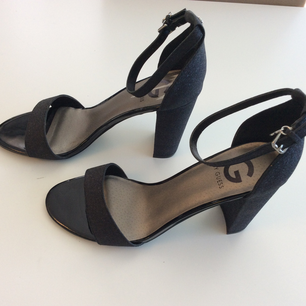 G by Guess size 8 1/2 Black Sparkle 4" Heels